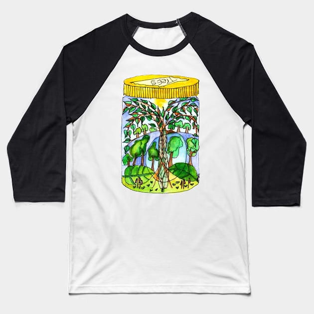 Treearium #2 - Happy little jar of trees Baseball T-Shirt by wiccked